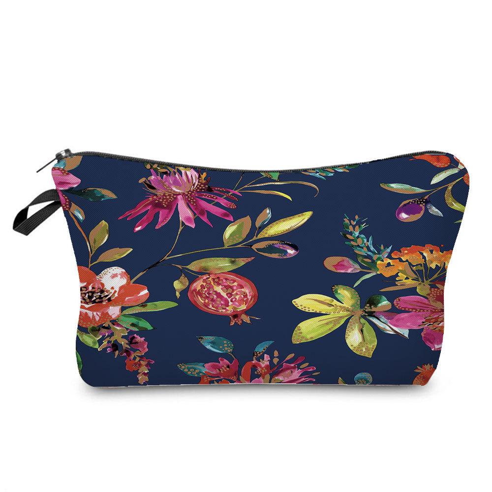 Women Flower Print Cosmetic Bag Toiletries Organize Travel Storage Case 6379