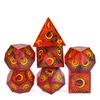 Cusdie Sharp Edges Dice DND Patterned D&D Dice Board Games 7 Handcrafted Polyhedral Dice Set for Role Playing Game Pathfinder