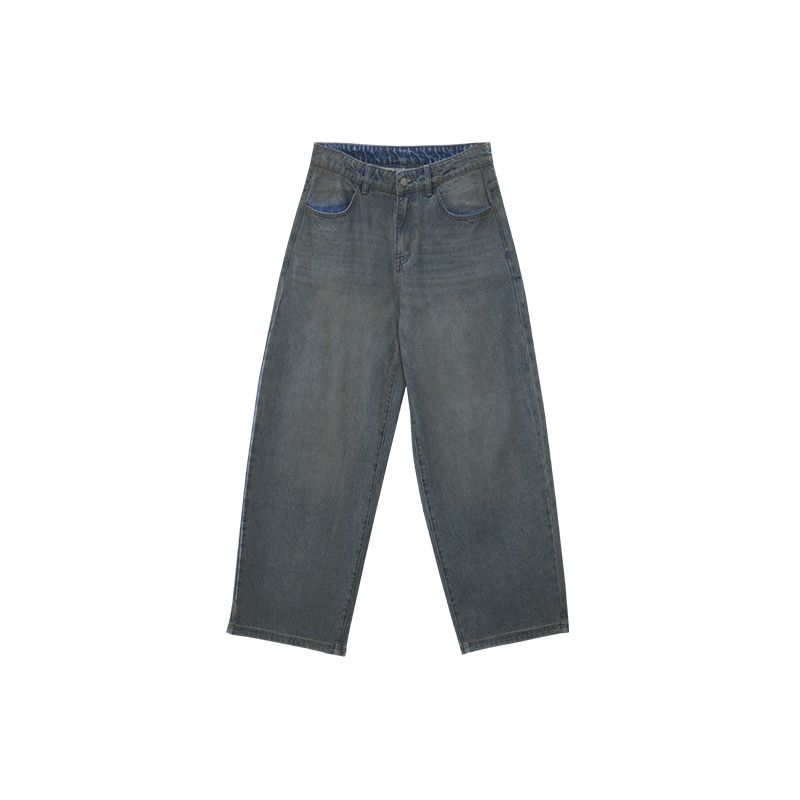 Audwyn Do Dirty Worn Jeans Hot Drilling Early Autumn New Design Sense Loose Low Waist Mop Wide-Leg Casual Pants