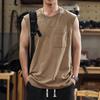 American Retro Heavy Vest Men's Summer Loose Casual Sleeveless T-shirt Basketball Fitness Sports Shoulders