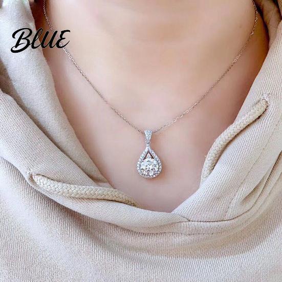 Versatile Jewelry for Dress Sparkling Drop Pendant Necklace Women Cubic