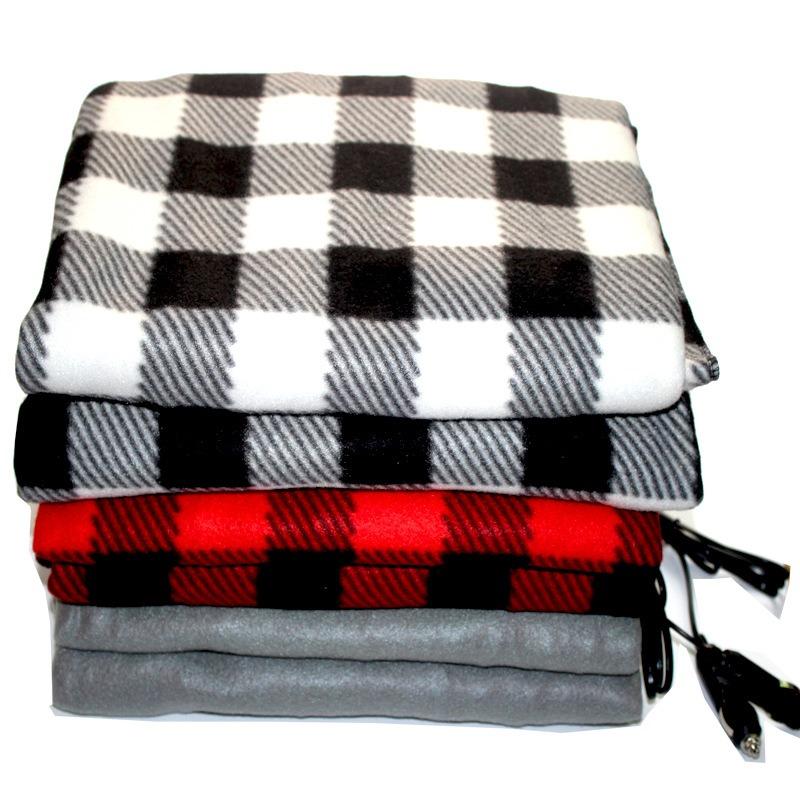 12V Green Car Electric Blanket Car Camping Warm Artificial Electric Heated Blanket (150x100cm)