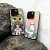 Cute Girl Painting Phone Case For iPhone 17,16,15,14,13,12,11 Plus,Pro Max,XS,Colorful Silver Phone Case Funda Cover