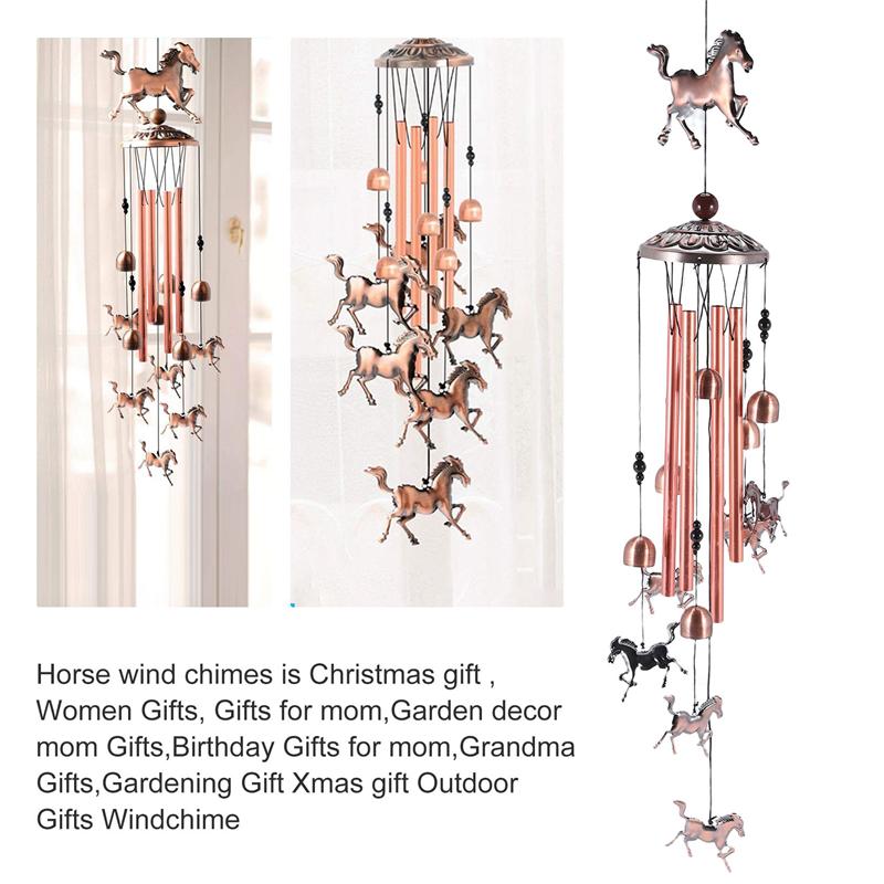 Vintage Wind Chimes,Horse Wind Chimes Music Wind Chimes For Family Ladies Festivals Balconies Porches Garden Decoration