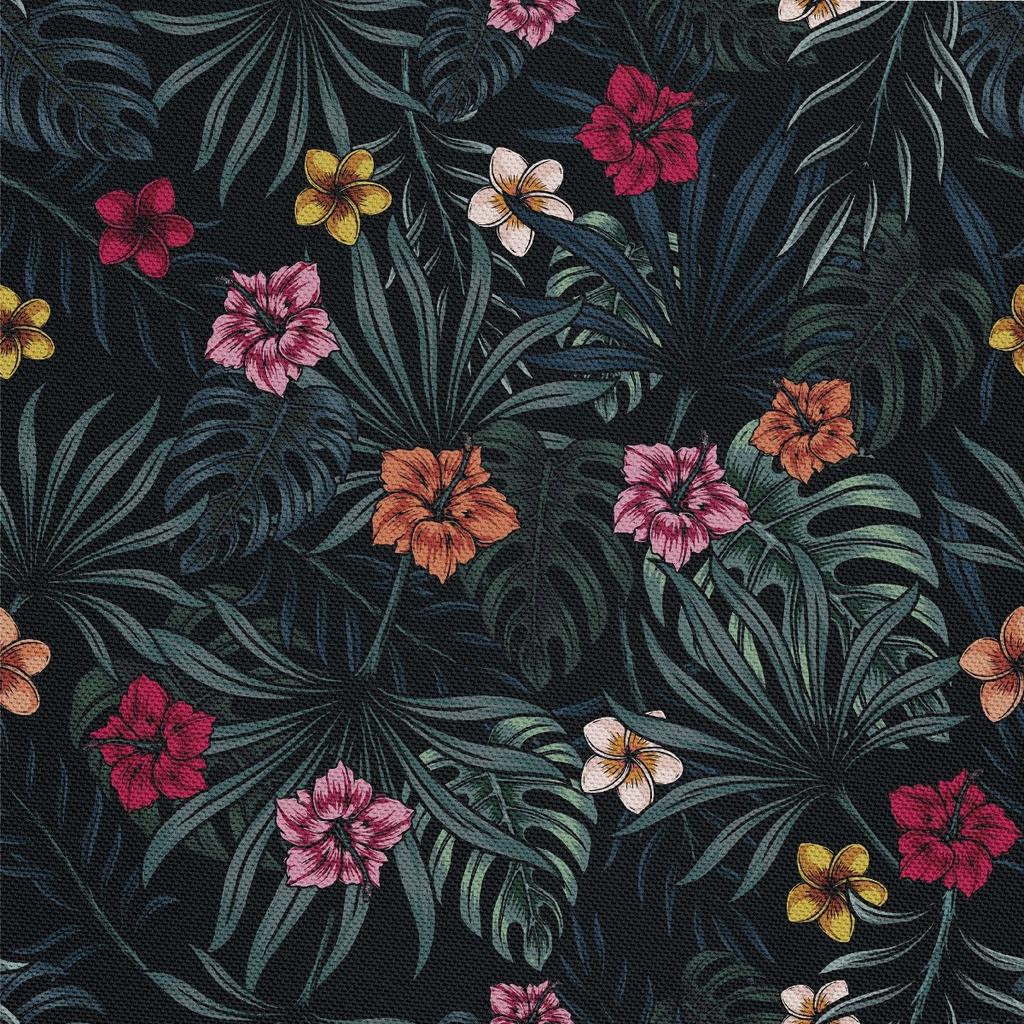Outdoor Dekostoffe Oxford - Motiv Tropische Blumen Blätter I Dx659