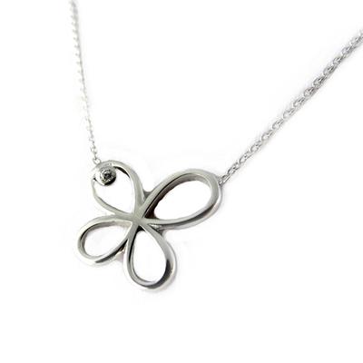 [L0454] - Gümüş 'Kelebek' Gümüş Kolye