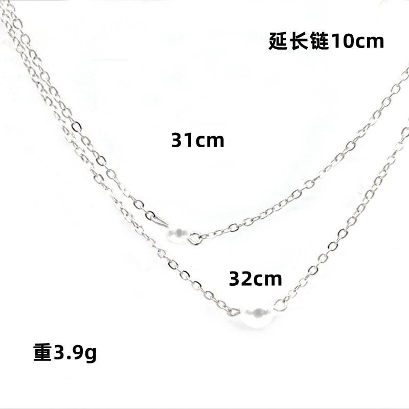 

Retro fashion simple popular pearl neck jewelry women s direct supply, double pearl necklace срібний