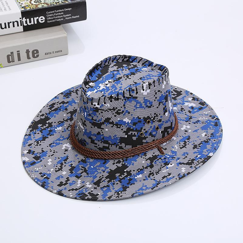 Men'S Hat Summer Sun Protection Big Edge Sun Hat Camouflage Cowboy Hat Outdoor Travel Sun Hat Casual Fishing Hat
