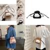 Adorable Plush Bucket Bag For Women Stylish Soft Pu Crossbody Purse In Black White Pink Khaki