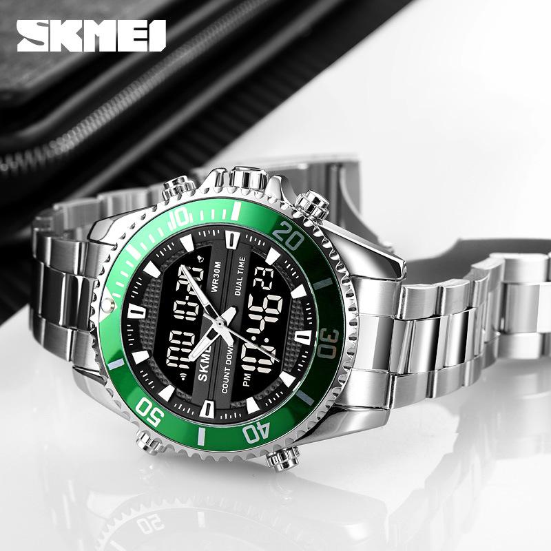 Fashion Multi-function Double Display Men's Watch, Outdoor Sports 3-time Men's Electronic Watch