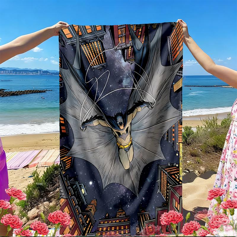 Toalha de Praia com Estampa do Batman, Toalha de Praia Versátil Leve Absorvente para Piscina Surf Yoga Banheiro, Perfeita para Presente de Aniversário Feriado