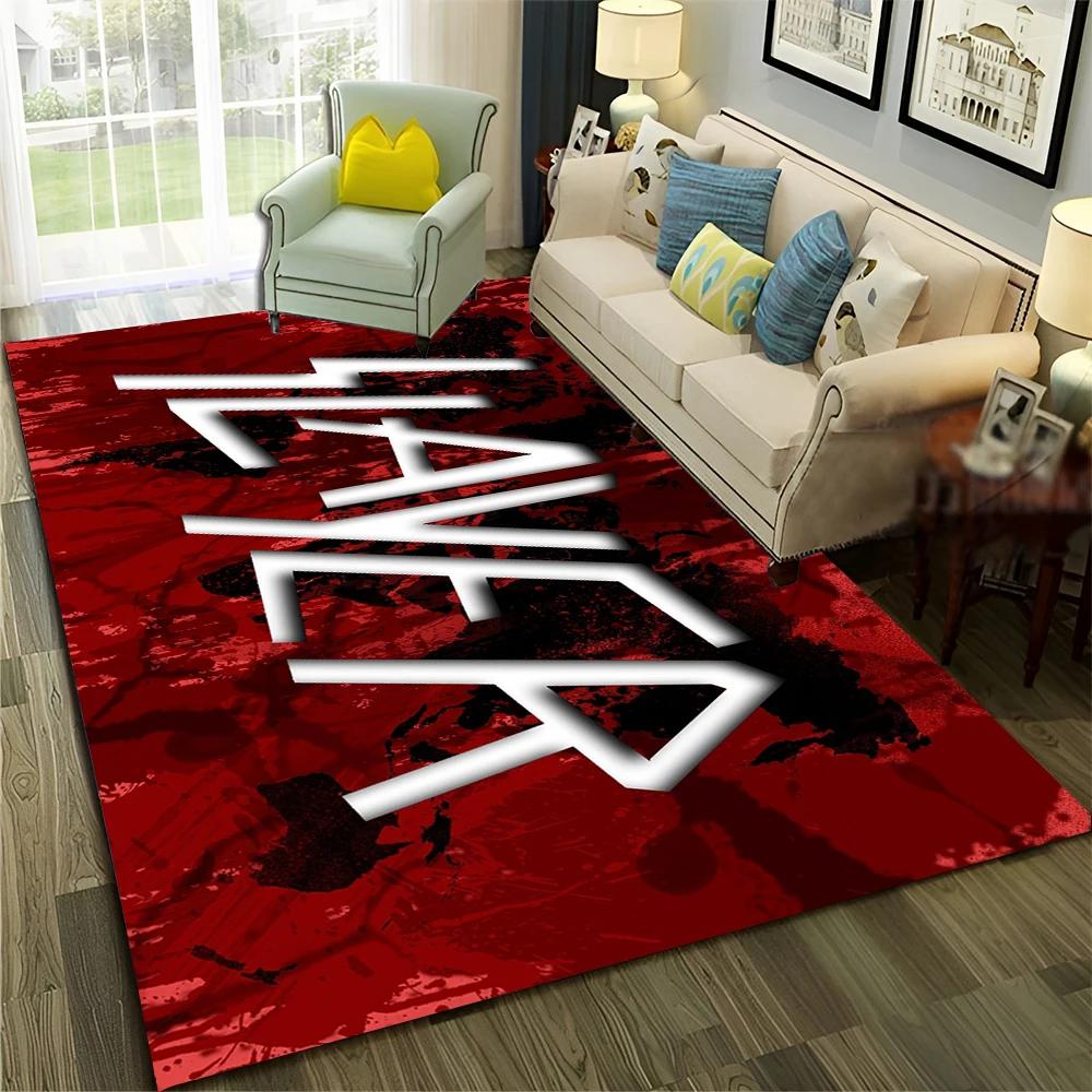Rock Slayer Heavy Metal Band Carpet Rug for Home Living Room Bedroom Sofa Doormat Decor,kids Play  Area Rug Non-slip Floor Mat