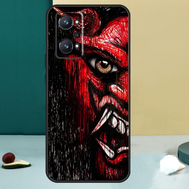 

Oni Hannya Mask For Realme 11 10 12 13 14 Pro Plus GT 7 6 5 Pro GT 6T C67 C61 C53 C51 C21Y C25S C75 C55 Case Realme GT7 Pro