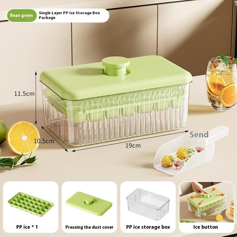 Press-to-Release Ice Cube Tray Food Grade Large Capacity for Home Freezer Storage Box for Perfect Ice Blocks Ice Cube Gadget