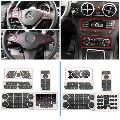 For Mercedes Benz GLK Class X204 Car Center Console Steering Wheel Door Lock Window AC Switch Button Repair Sticker