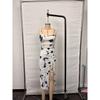 Women Tie Dye Bodycon Dress Spaghetti Strap Drawstring Side Split Casual Vacation Wear