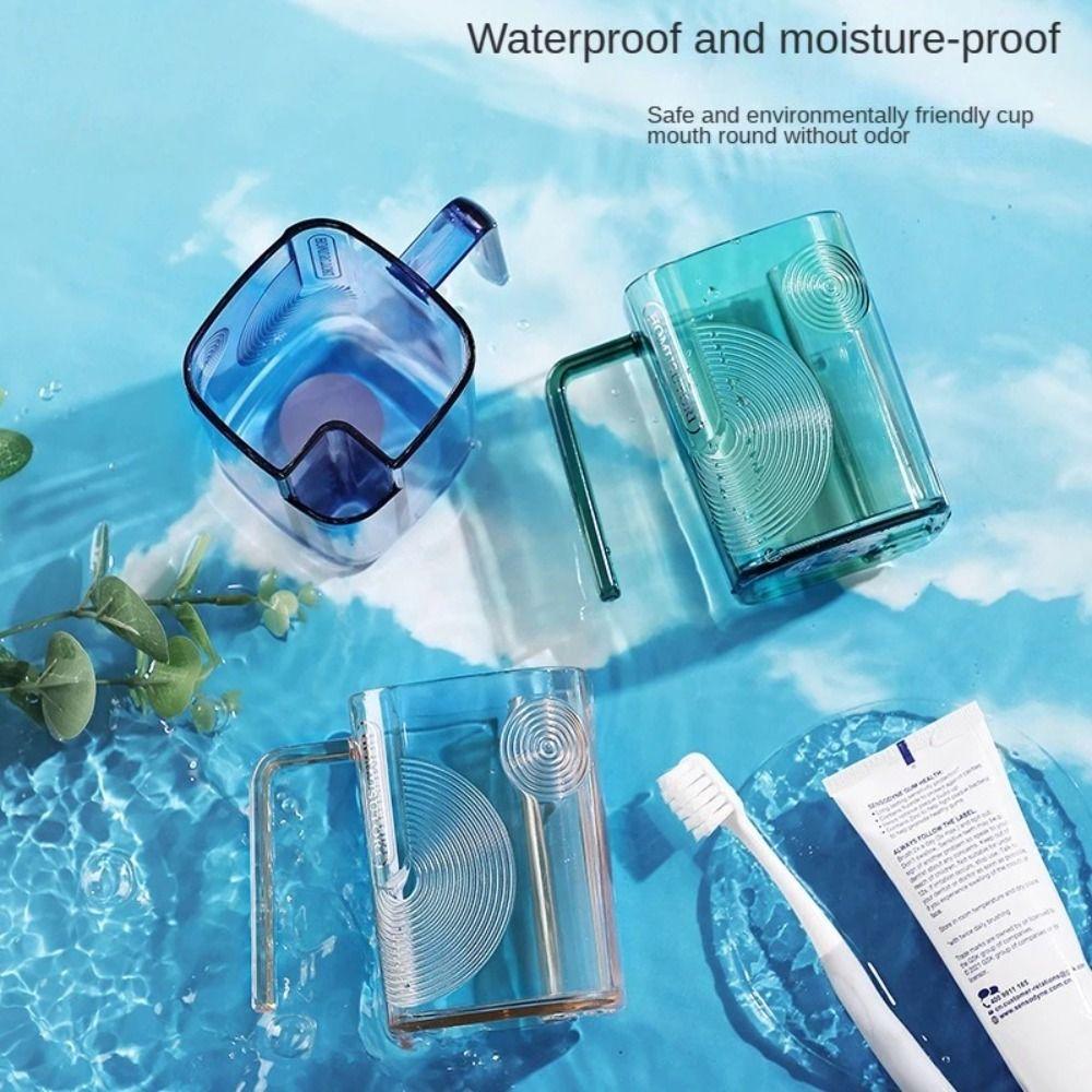 Transparent Toothbrush Cup Draining Hole Drink Tumbler Bathroom Washing Cups Mouthwash Cup  Travel