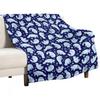 Cute Manatee Pattern - Blue Underwater Pattern Throw Blanket Single Blanket Fashion Sofa Blankets Luxury Designer Blanket