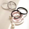 J.Lauren Italy Hair Pearl Cubic Hair Tie Set H01267