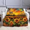 Mehrgrößen Van Gogh's Wirbelnde Sonnenblumen Muster Decke Flanell Material Weich Warm für Alle Jahreszeiten Zuhause Camping Picknicks Wohnmobil