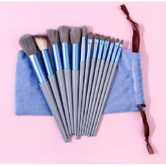 13-Piece Makeup Brush Set Season Green Brown Coffee Color Soft Bristles Non-Shedding Brush Set Eyeshadow Loose Powder