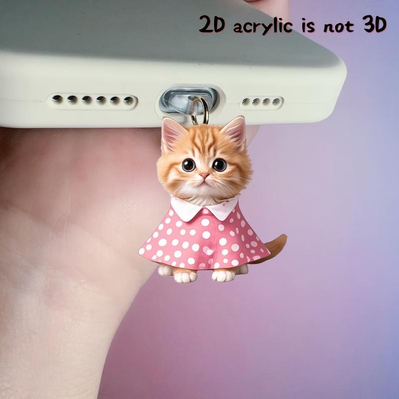 

2 шт. Аксессуары для DIY для телефона Интерфейс Type-C Заглушка от пыли Подвесное украшение 2D Плоский акрил Ангел Фея Кот Заглушка от пыли для телефона