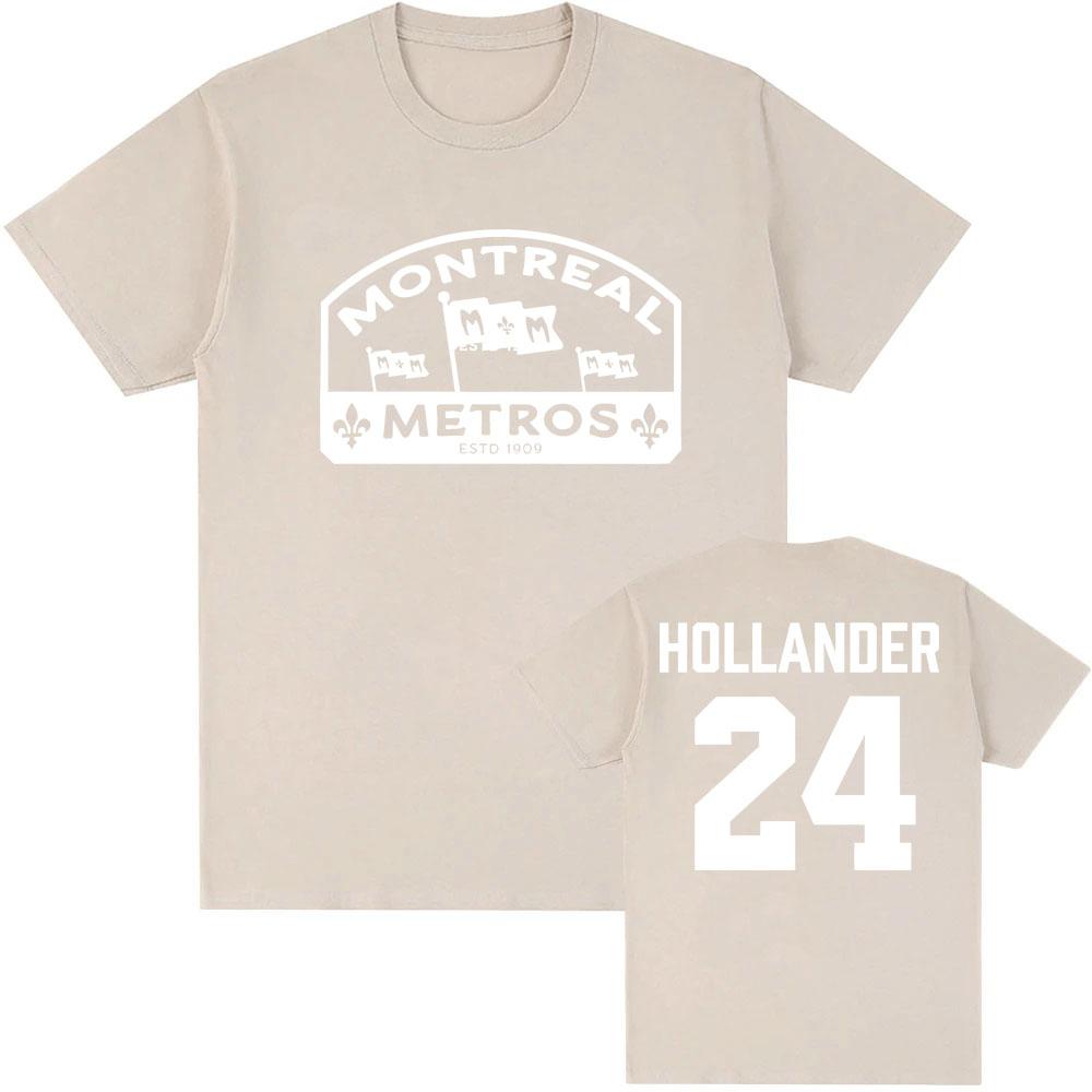 Shane Hollander 24 Montreal Metros Tee Heated Rivalry Graphic Print T-shirt Loose Cotton Unisex Streetwear Merch Men Women Shirt