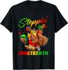 Stepping Into Juneteenth Afro Woman Black Girls Sneakers Men T-Shirt