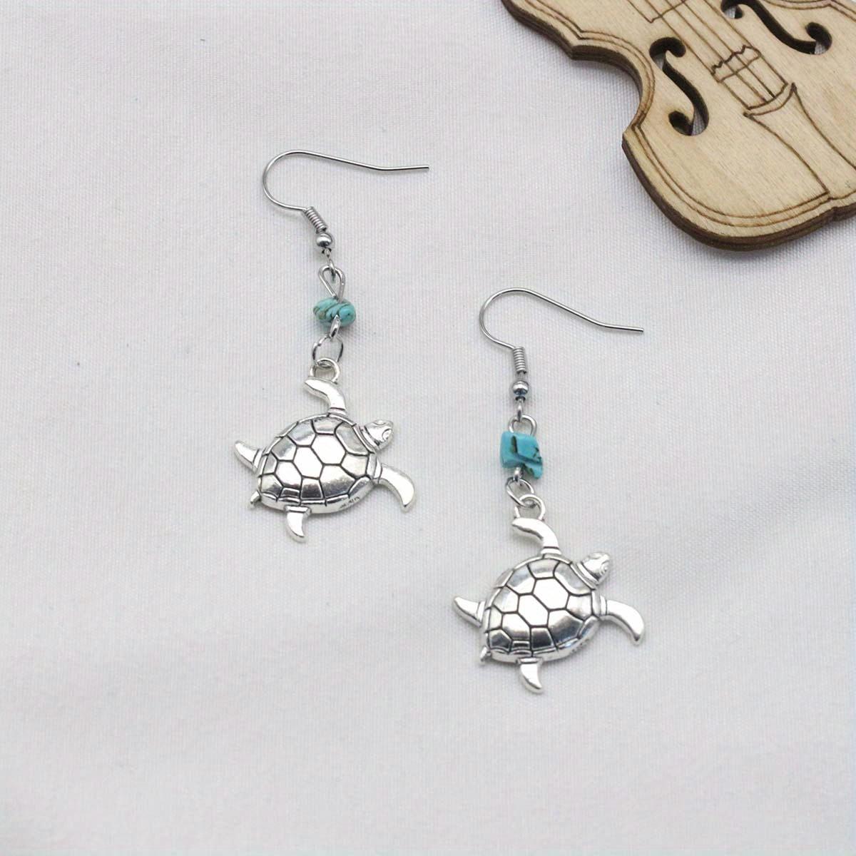 

1 пара серебряных серег-черепашек, натуралистичные серьги, подходят для повседневной носки