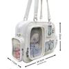 Japanischer Stil Große Kapazität Itabag Einfarbige Transparente Display-Aufbewahrungstasche Neu Studenten Verstellbare Schulter-Umhängetaschen