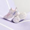 Anta Kids Synthetic Leather Trendy Versatile Lightweight Shock Absorbing Low Top Running Shoes Kids sneaker White Pink Purple A22449977N-1