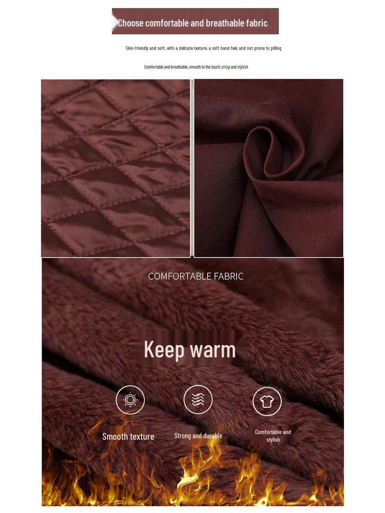 Women's Plus Size Pure Cotton Fleece-Lined Parka Jacket - Short, Thickened, Casual Style for Autumn/Winter 2024