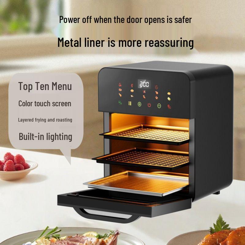 Multifunctional Electric Oven Air Fryer with Visual Window and Large Capacity for Home Baking