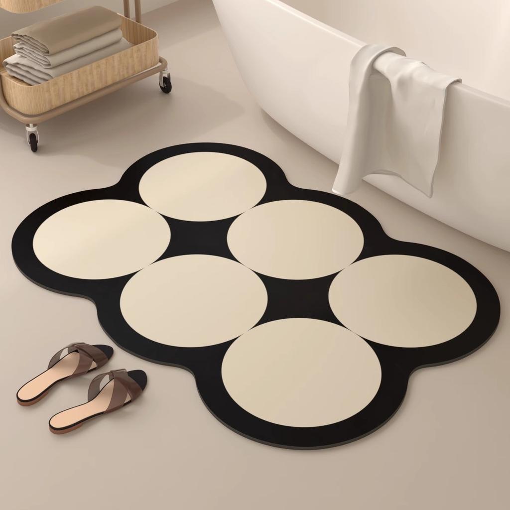 Nordic Style Bathroom Floor Mat, Diatom Mud Absorbent Mat, Bathroom Bathroom Toilet Door Non-Slip Foot Mat