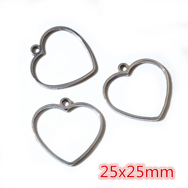10pcs Oval Round Heart Moon Geometric Shape Stainless Steel Frame Bezel Rings For DIY Neckalce Pendant Charms Jewelry Makings