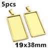 5-10pcs Rectangle Pendant Cabochon Base Blank Setting Tray Stainless Steel DIY Jewelry Making Accessories for Necklace Earrings