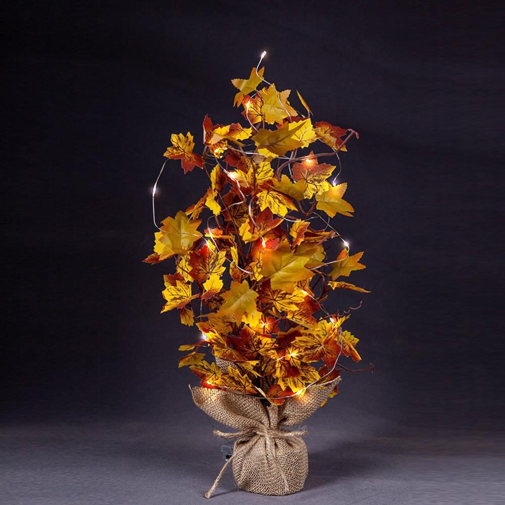 Led Maple Harvest Thanksgiving Tree Lights Christmas Garden Landscape Interior Decoration Battery Lights