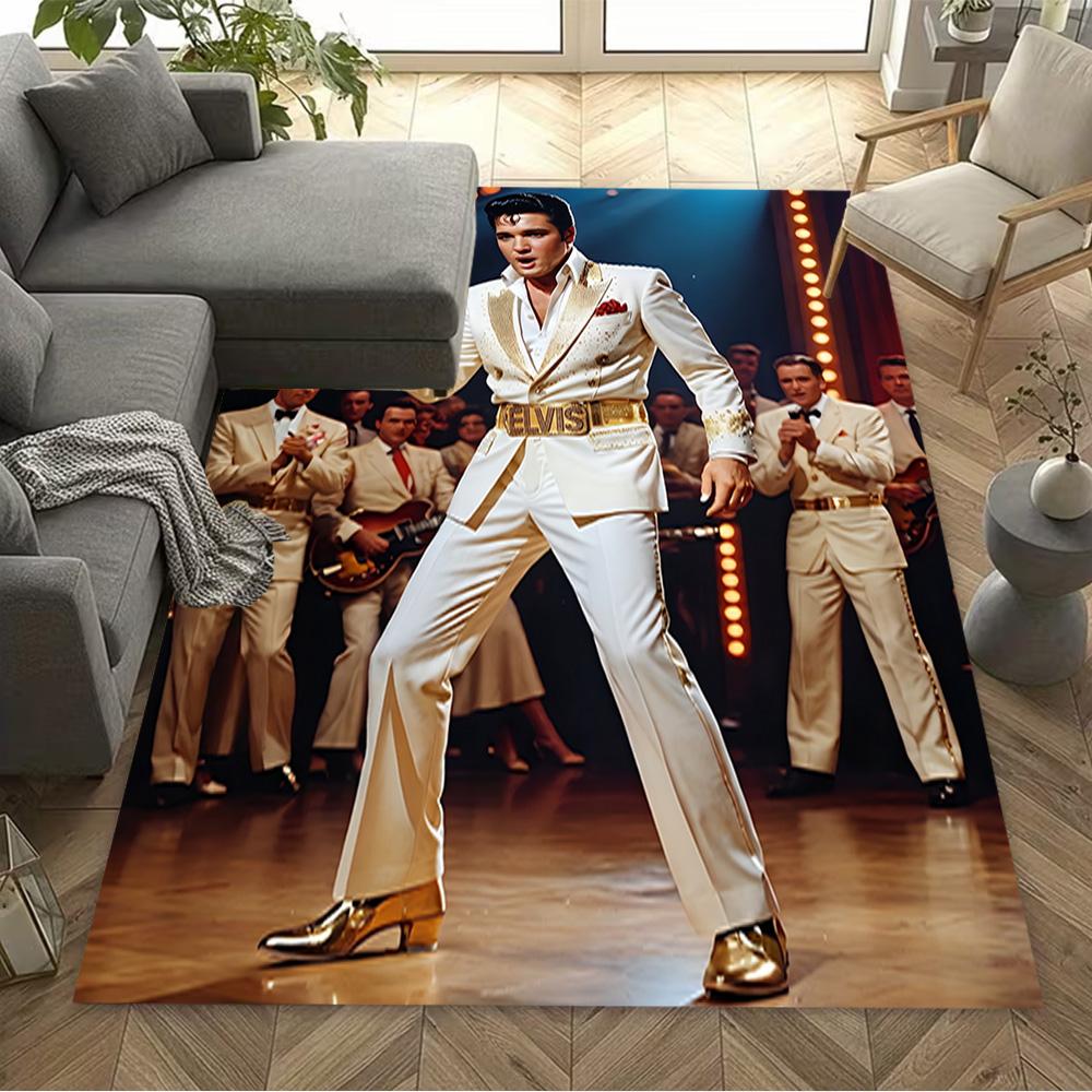 Elvis Presley Performance Carpet Design for Hallway Foyer Living Rooms Kitchen Anti-slip Rug Anime Office Decor Perfect Gift for Friends & Family