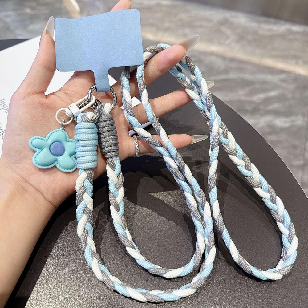 Universal Fit Anti-Lost Phone Crossbody Lanyard Hand-Woven Colorful Phone Case Hanging Rope Dopamine Style Phone Chain Pendant