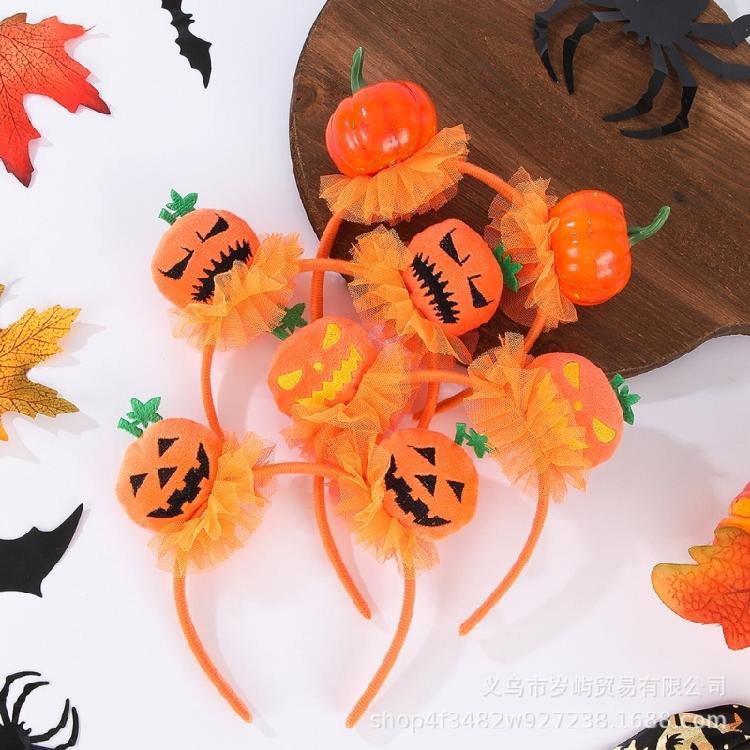Pumpkin Hairhoop Festival Headband Halloween Dressingup Costume Props Headpiece Theme Party Headband Adult Holiday Props