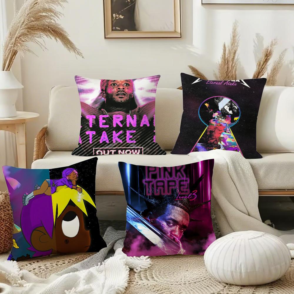 Rapper Lil Uzi Vert Eternal Atake 2 Pillow Case Square Double-Sided Printing Short Plush Sofa Cushion Cover Bedside Pillow