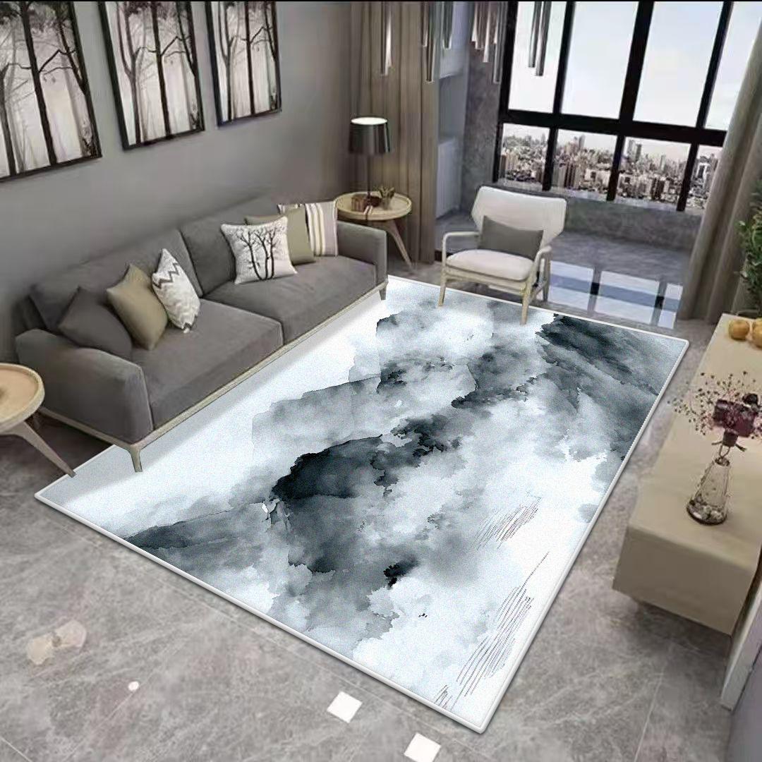 Green Color European Style Abstract Pattern Runner Carpet Non-slip Washable Rug Decoration Passageway Lint-free Mat Customizable 60x90cm