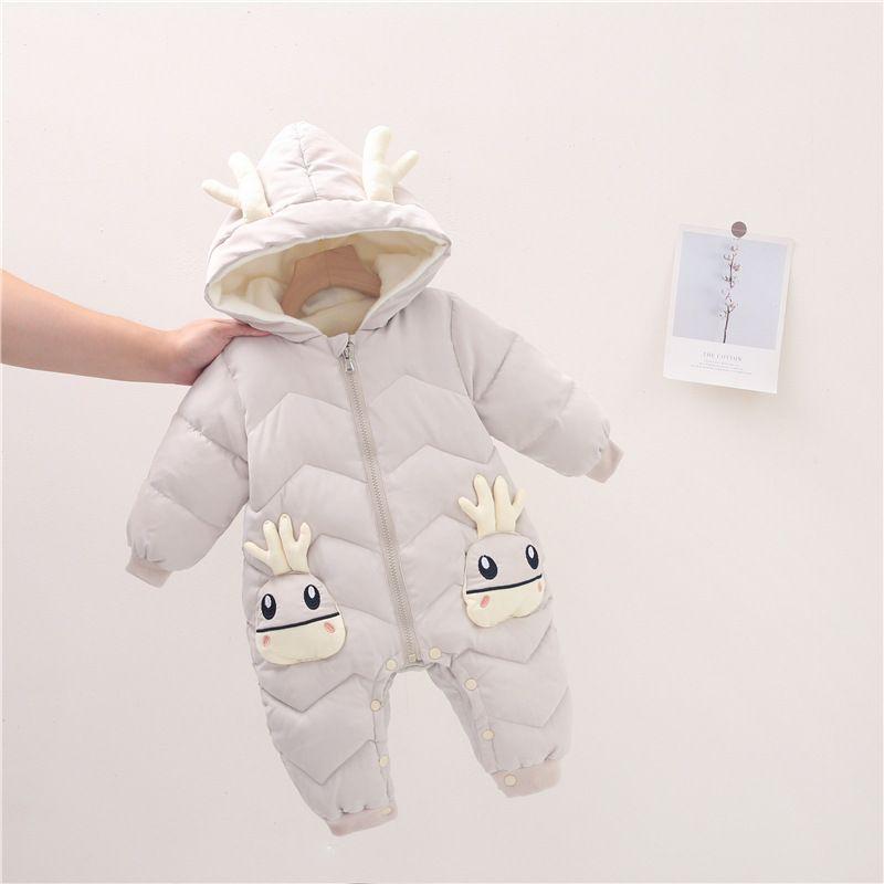 New Born Warm Baby Coat Winter Hooded Rompers Thick Jumpsuit Overalls Snowsuit Children Boys Clothing Kids Clothes DropShipping