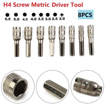 Hand Tools Home Socket Hex Socket Driver Tool H4 Drill Bit Hex Nut Hex Shank Metric PH2.0/M2.5-5.5mm Silver Tone