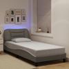 Vidaxl Rama Łóżka Z Diodami Led Bez Materaca Taupe 90X190 Cm Tkanina