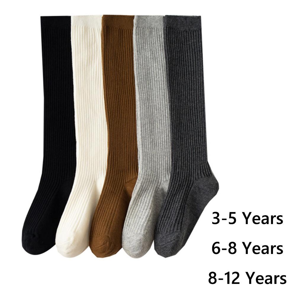 Seamless Girls Knee High Socks Solid Toddler Soccer Socks Korean Dress Socks for Kids
