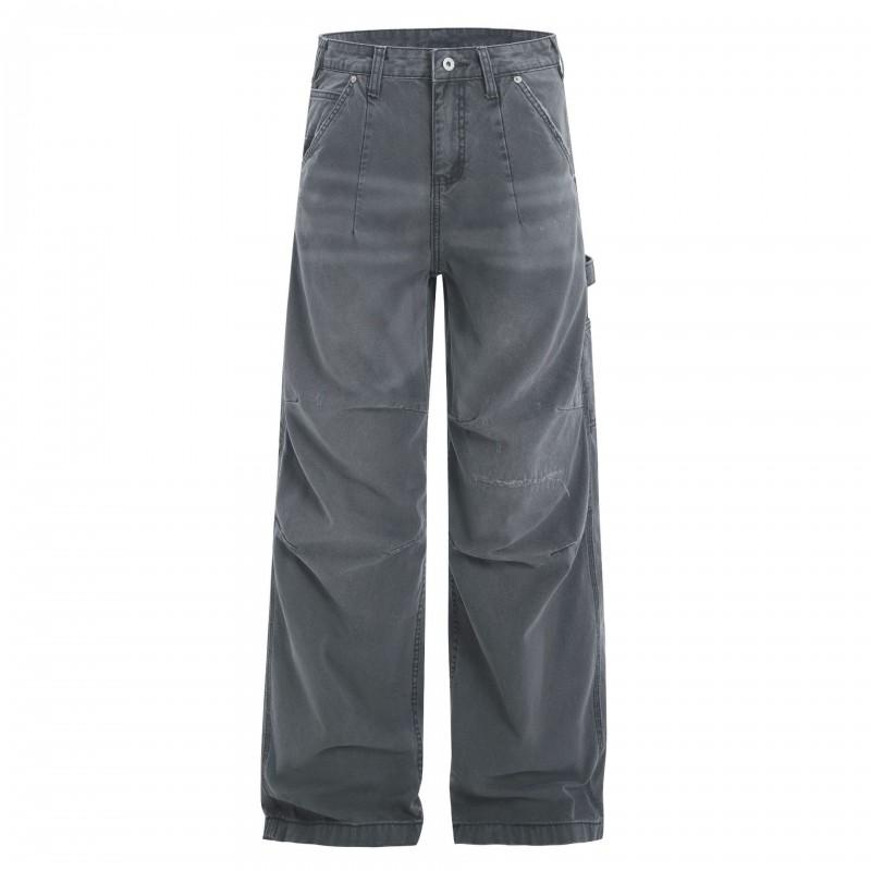 Oreeta Vintage Cargo Pants Men Women Straight Leg Multi-Pocket Casual Streetwear