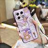Cute Waterproof Phone Case For Tecno Spark30 Pro 4G/KL7 Wristband Phone Holder Lanyard Back Cover Anti-knock Ring