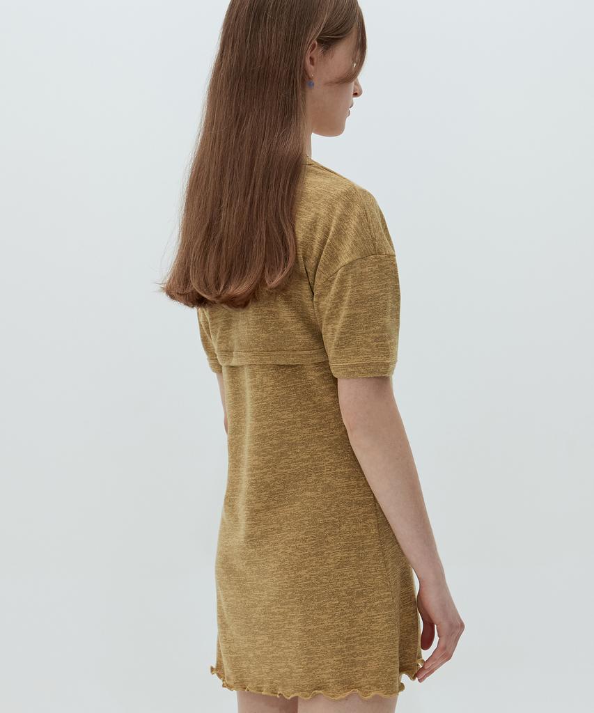 Matching Glove Bolero Set Dress (Yellow)