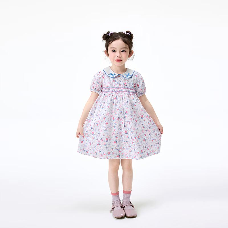Girls' Pure Cotton Puff Sleeve Princess Dress